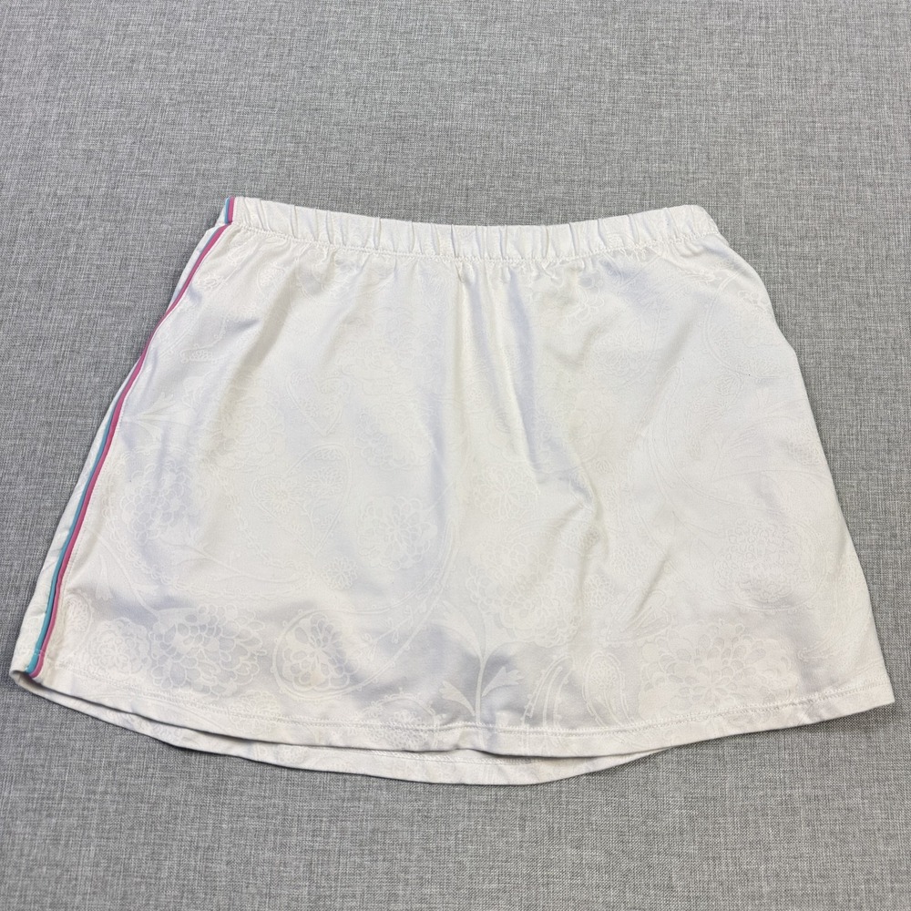 Lilly Pulitzer Skort‎ Womens Medium White Floral Paisley Athletic Pull On Lined